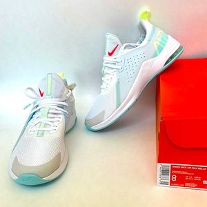 Nike Air Max Womens Size 8 White/Teal/Crimson swoosh BRAND NEW